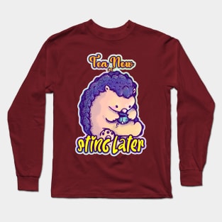 Tea Time Hedgehog Long Sleeve T-Shirt